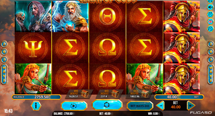 Слот Clash of Gods от Fugaso