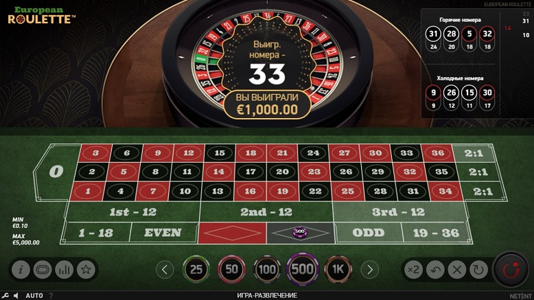 European Roulette от NetEnt
