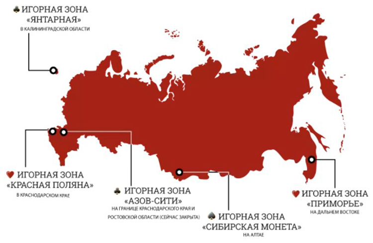 Заведения с азартными развлечениями в России