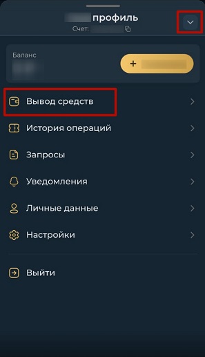 Страница управления аккаунтом